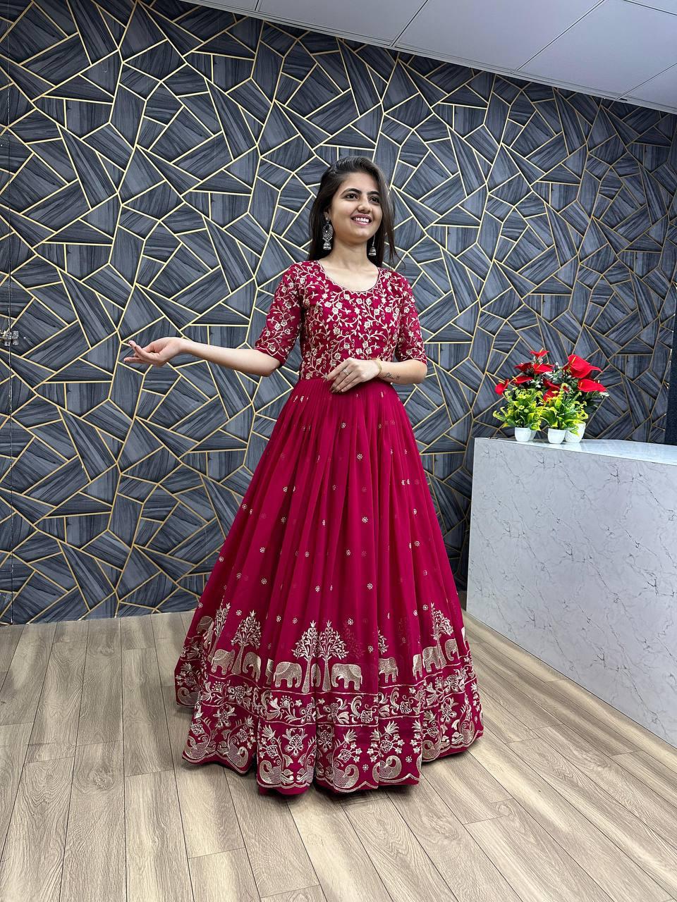 Luxury Embroidered Gown Set with Dupatta