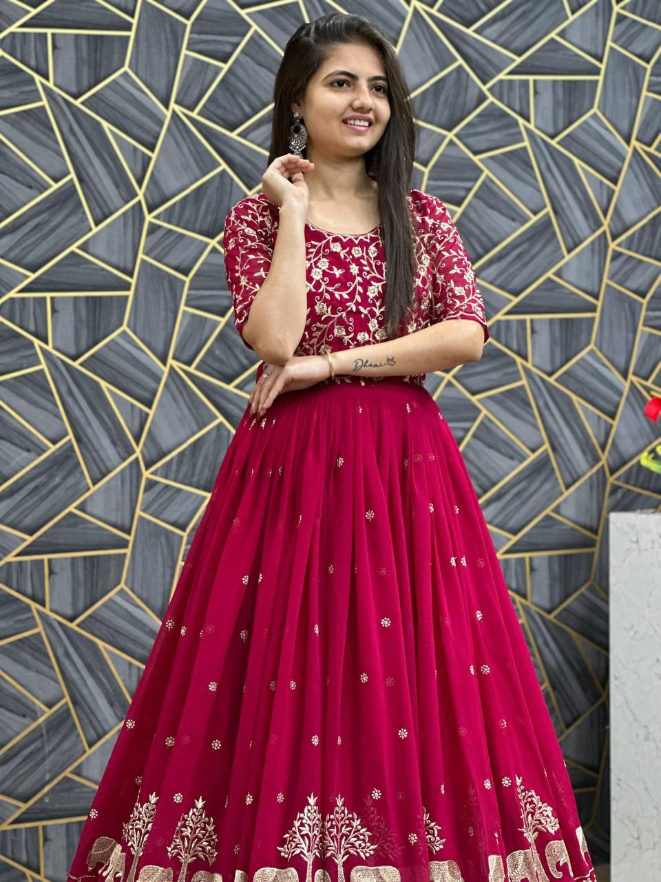 Luxury Embroidered Gown Set with Dupatta