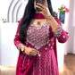 Luxury Embroidered Chinon Gown with Dupatta