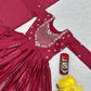 Luxury Embroidered Chinon Gown with Dupatta