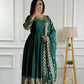 Glamorous Cinon Silk Gown-Pant Dupatta Set