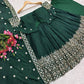 Glamorous Cinon Silk Gown-Pant Dupatta Set