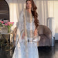 White & Gold Vichitra Silk Embroidered Sharara Set
