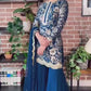 Elegant Navy Blue Faux Georgette Sharara Suit