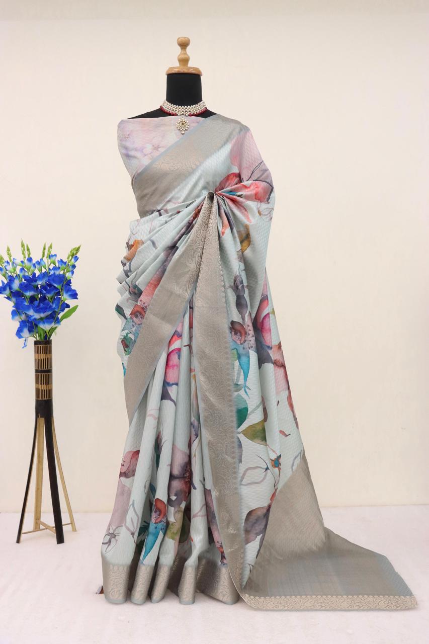 Handloom Silk Digital Print Saree