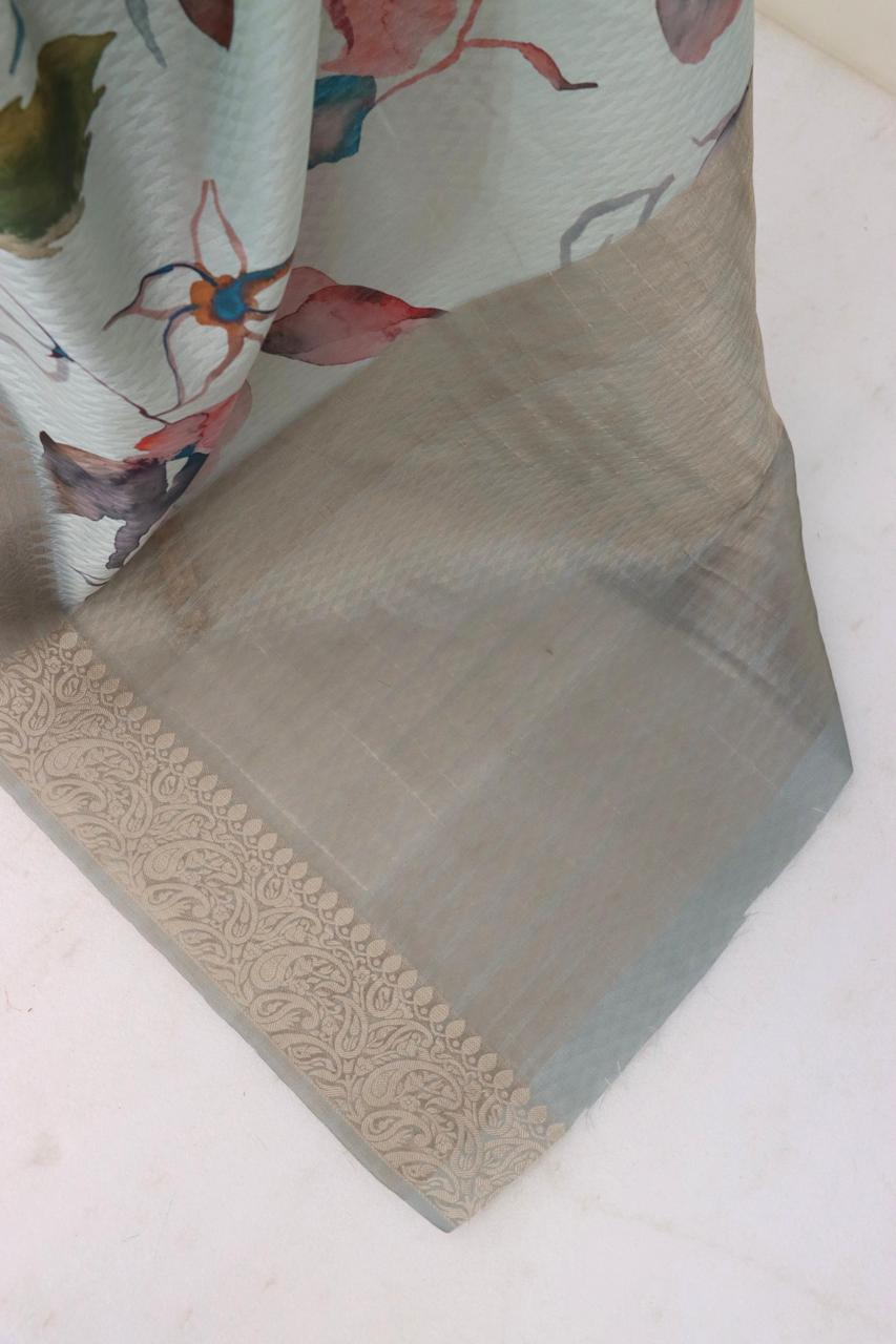 Handloom Silk Digital Print Saree