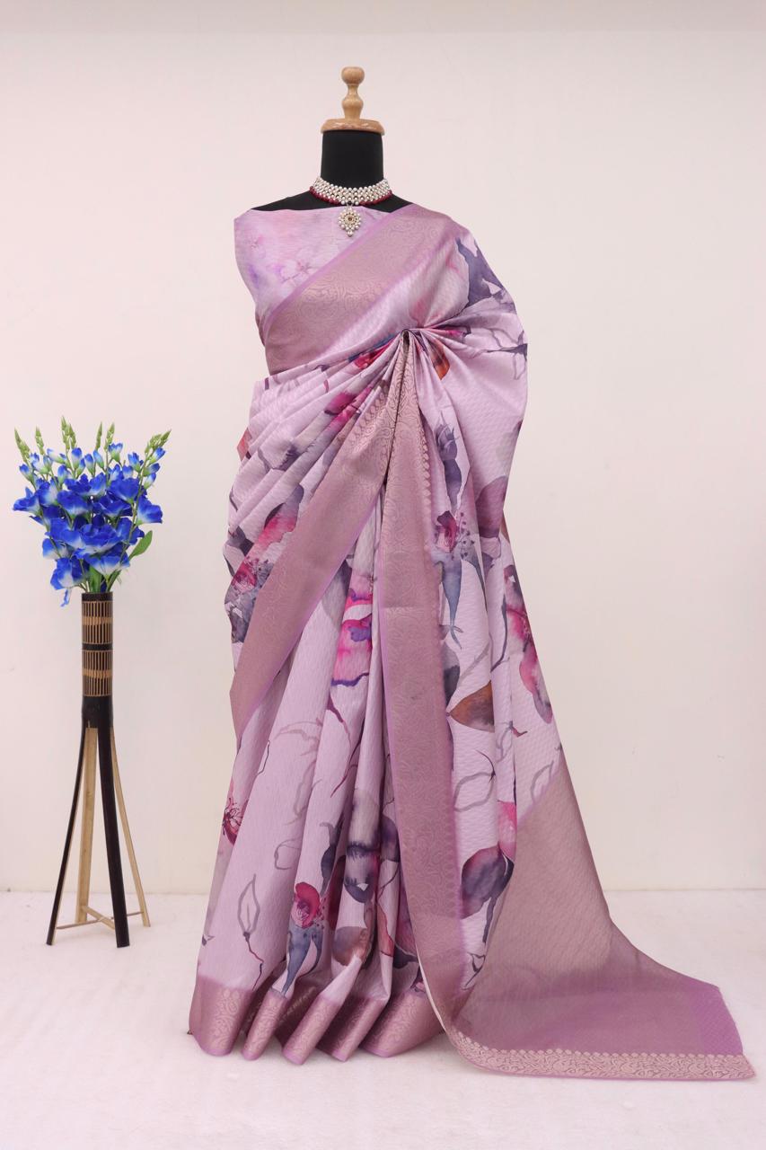 Handloom Silk Digital Print Saree