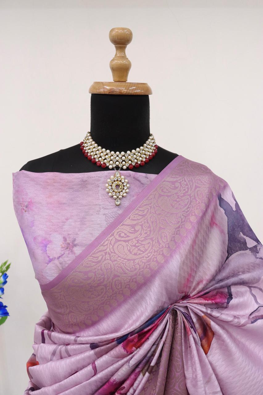 Handloom Silk Digital Print Saree