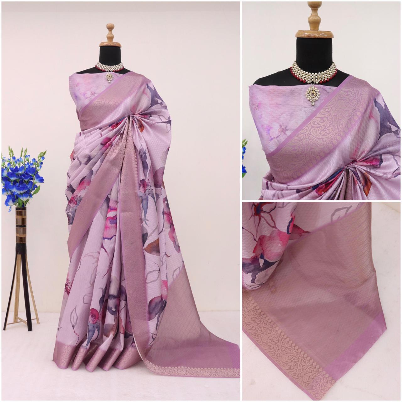 Handloom Silk Digital Print Saree