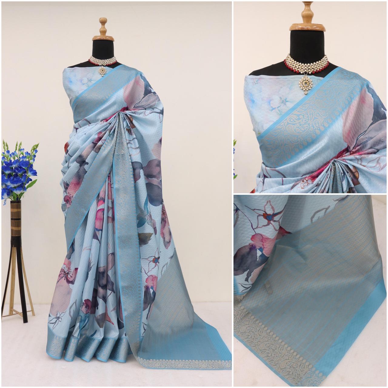 Handloom Silk Digital Print Saree