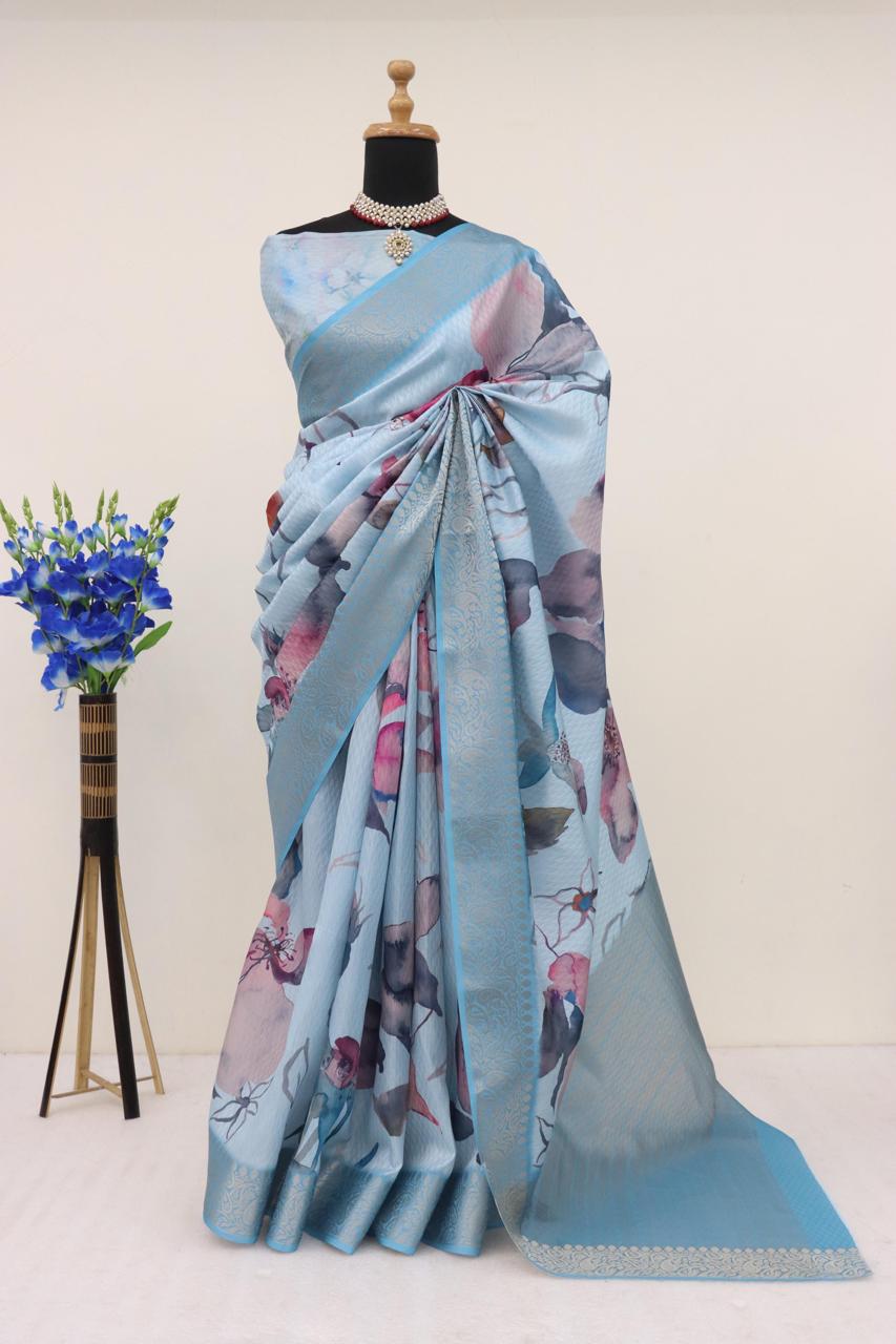 Handloom Silk Digital Print Saree