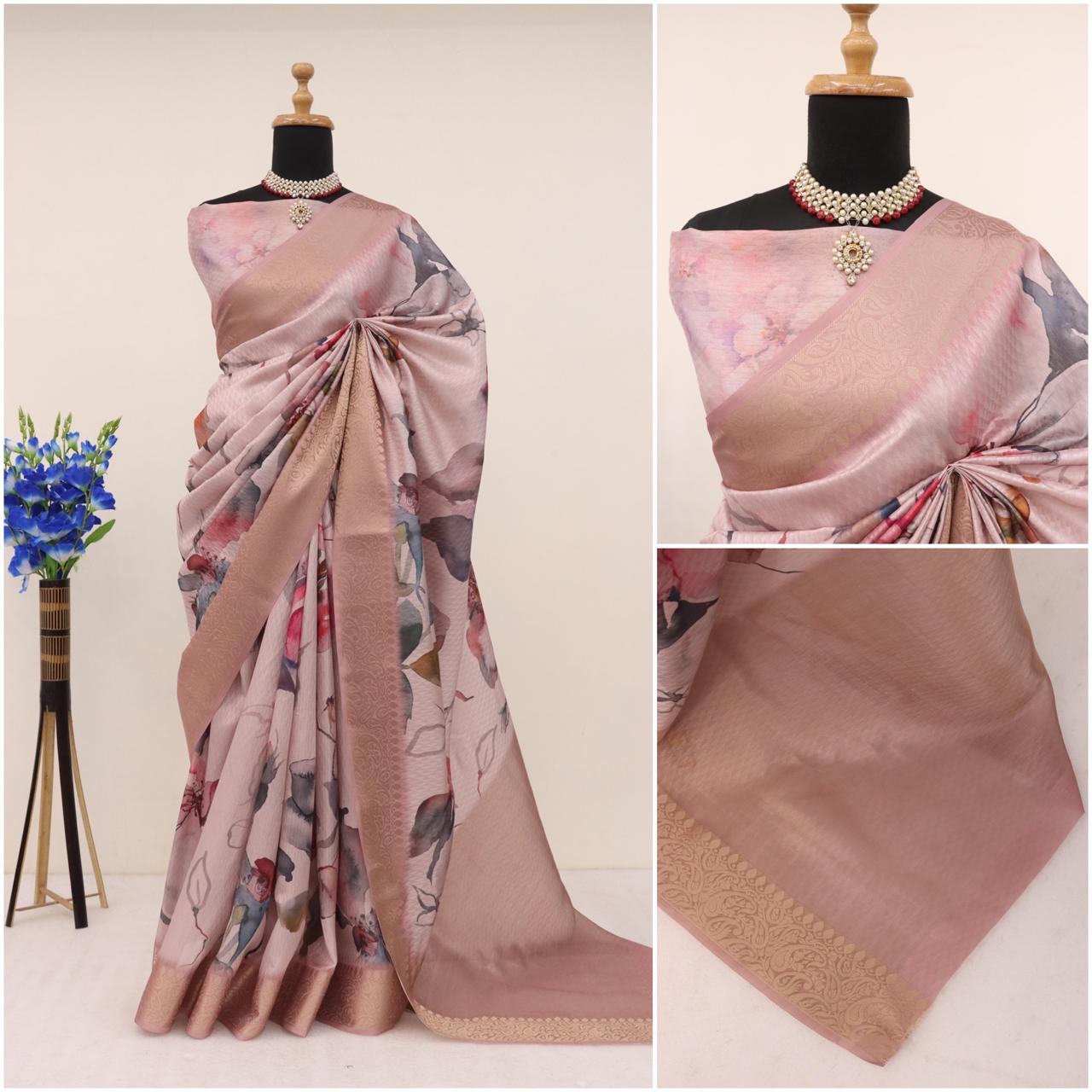 Handloom Silk Digital Print Saree